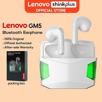 Lenovo GM5 TWS Bluetooth Wireless Sports Waterproof Noise Reduction Gaming Earphone with Mic GM5, Black