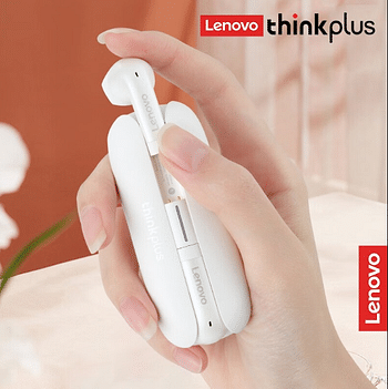 Lenovo Thinkplus TW60 Wireless Bluetooth Headphones Noise Reduction 300mAH Long Standby Headset Dual HD Mic White