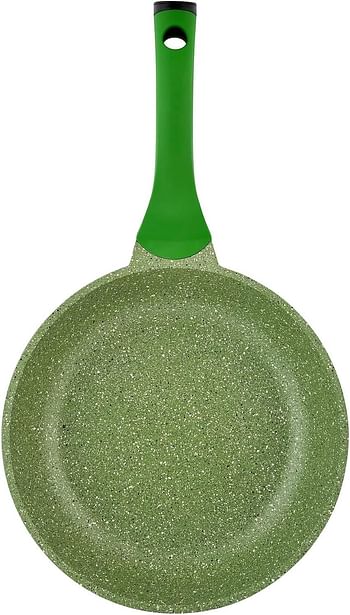 Prestige Essentials Granite 7 Piece Non-Stick Cast Aluminium Cookware sets | Induction Base | Non Stick Aluminium | Granite Casserole | Granite Fry Pan - Green