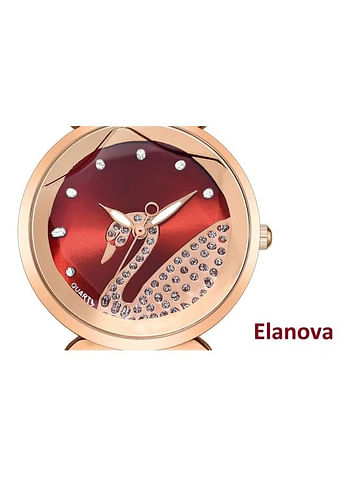 Elanova Women's EL60R Stainless Steel Analog Watch 50 mm - Rose Gold