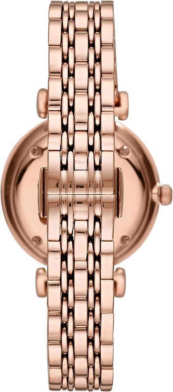 Emporio Armani AR11244 Women's Stainless Steel Two-Hand Dress Watch/Analog/Rose Glitz