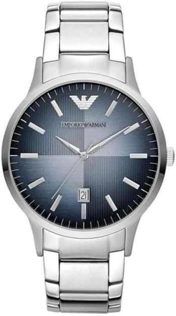 Emporio Armani AR2472  Men's Stainless Steel Dress Watch with Quartz Movement/Analog/Silver