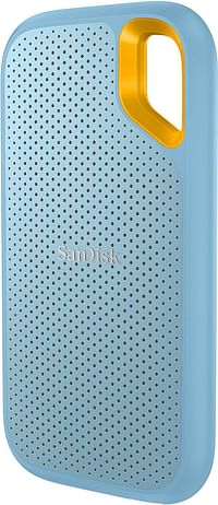 SanDisk Extreme Portable 1TB, 1050MB/s R, 1000MB/s W, 3mtr Drop Protection, IP65 Water/dust Resistance, HW Encryption, PC,MAC & TypeC Smartphone Compatible, External SSD, Sky Blue Color