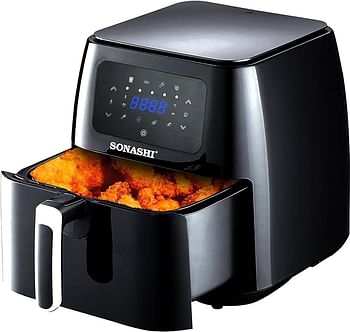 SONASHI SAF-800 Digital Air Fryer – LED Touch-Screen Display, Temperature Control, 8.0 L Teflon Pan, Overheat Protection, 220-240 V / 1700 W