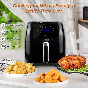 SONASHI SAF-800 Digital Air Fryer – LED Touch-Screen Display, Temperature Control, 8.0 L Teflon Pan, Overheat Protection, 220-240 V / 1700 W