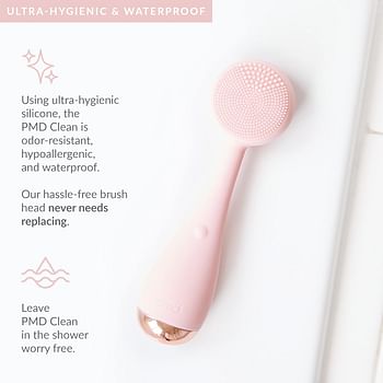PMD Clean - Smart Facial Cleansing Device with Silicone Brush & Anti-Aging Massager - Waterproof - Sonic Glow Vibration Technology - Lift, Firm, and Tone Skin on Face and Body - Teal