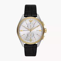 Emporio Armani Chronograph Black Leather Watch AR11498 - 43 mm