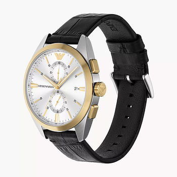Emporio Armani Chronograph Black Leather Watch AR11498 - 43 mm