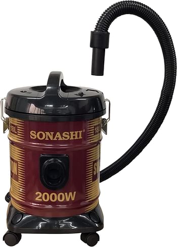 Sonashi 2000W Drum Vacuum Cleaner SVC-9007N With 18 L Dust Capacity, Multi-Stage Filtration System - Super Low Noise
