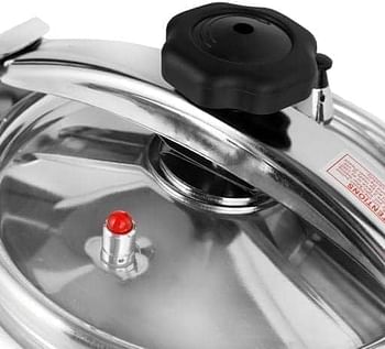 Royalford Aluminum Pressure Cooker Equipped with Multi Safety Device and Unique Indicator Durable Alloy Construction Firm Handles Compatible Gas Silve