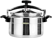 Royalford Aluminum Pressure Cooker Equipped with Multi Safety Device and Unique Indicator Durable Alloy Construction Firm Handles Compatible Gas Silve