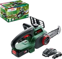 Bosch Cordless Chainsaw UniversalChain 18 (battery 2.5 Ah, charger, SDS system, blade length: 200�mm, 18 Volt System, in carton packaging)