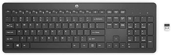 HP 230 Wireless Keyboard - 2.4GHz Bluetooth Connection - Low-Profile, Quiet Design - Windows & Mac OS - Laptop, PC Compatible - Shortcut Keys & Number Pad - Long Battery Life,Black