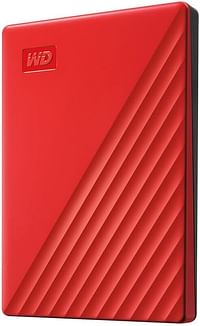 WD 1TB My Passport Portable External Hard Drive with password protection and auto backup software, Red - WDBYVG0010BRD-WESN