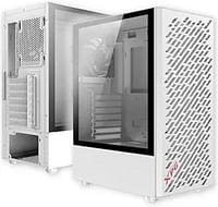 إكس بي جي فالور إير هيكل البرج المتوسط الأبيض - تتضمن المجموعة 4 مراوح حافظة كمبيوتر فينتو 120 ميني آي تي إكس ومايكرو-ATX وATX و7 فتحات بكيي