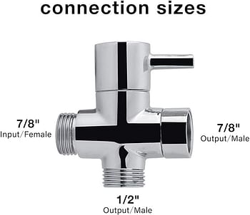 Haofy G1/2 inch 3 Way Shower Arm Diverter Valve, Bathroom Universal Shower System Component Replacement Part for Hand Held Showerhead and Fixed Spray Head, Solid Brass with Chrome Plating