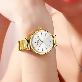 Curren 9081 Stainless Steel Analog Watch For Women - Gold