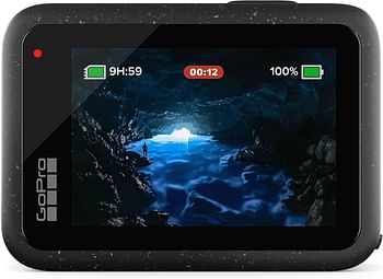 جو برو كاميرا اكشن هيرو 12 مقاومة للماء مع فيديو الترا اتش دي 5.3K60، صور بدقة 27 ميجابكسل، HDR، مستشعر صورة 1/1.9 انش، بث مباشر، كاميرا ويب، تثبيت، أسود