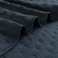 ROARINGWILD Navy Blue Queen Size Quilt Bedding Set with Pillow Shams For All Season Summer Spring, 3 Piece, 90x90 inches