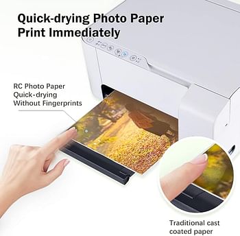 ECVV 7 Inch RC High Gloss Photo Paper for Printer 5x7 inch 127 * 178mm Photograph Print Paper White Glossy, 100 sheets