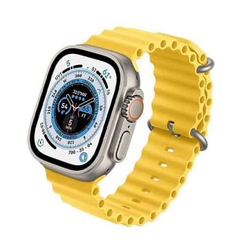 X8 Ultra Z8 Ultra Smart Watch Series 8 49mm Titanium Alloy Body with Yellow Silicone Strap
