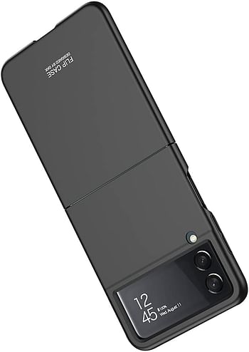PUROOM for Samsung Galaxy Z Flip 4 5G 2022 Case Premium Slim PC Hard Shookproof Protection Cover Matte Fold Case  - Black
