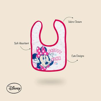 Disney Minnie Mouse Disposable Baby Bibs Super Soft For Baby Girls, Age: 6-24 Months, Multicolor, Medium, Pack Of 8