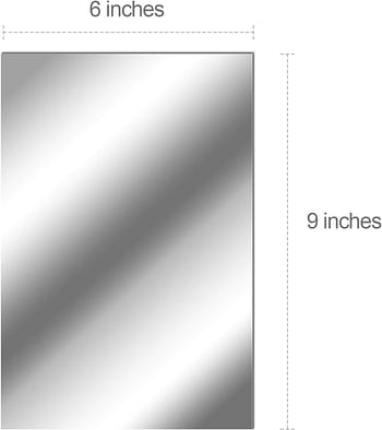 Zonon Flexible Mirror Sheets Self Adhesive Non Glass Mirror Tiles Mirror Stickers for Home Wall Decor 10, 6 x 9 Inches