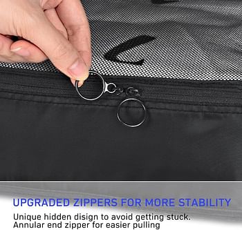Packing Cubes, Travel Luggage Packing Organizers Set with Toiletry Bag, Black, Large