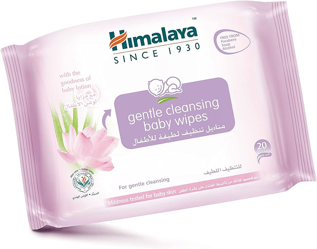 Himalaya Since 1930 Himalaya Gentle Cleansing Baby Wipes Alcohol & Paraben Free for Sensitive Skin - 20 Wipes