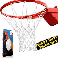 بروسلام شبكة بديلة لشبكة كرة السلة الاحترافية عالية الجودة  - مقاومة لجميع الأحوال الجوية، تناسب إطارات 12 حلقة قياسية في الداخل أو الخارج 12 حلقة