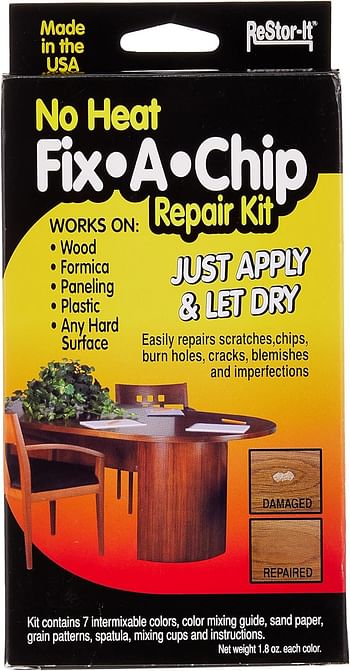 Master Manufacturing Restor-It Fix A Chip Kit Filler & Patch Materials to Repair A Laminate Countertop Wall White Desk Or Wood Furniture Office Supplies 7 Paints - Multicolor