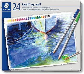 STAEDTLER 125 M24 - karat aquarell Farbstift, wasservermalbar, 24 Stück Etui