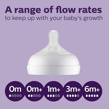 Philips AVENT Glass Natural Baby Bottle with Natural Response, Clear, 8oz, 1pk, SCY913/01