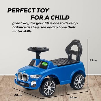 Baybee Magnus Baby Ride on Car for Kids, Push Car for Kids with Horn Button, Storage & High Backrest| Baby Car | Ride on Car for Kids to Drive 1 to 3 Years Boys Girls (Blue)