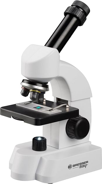 Bresser Junior 40x-640x Magnification Microscope with Accessory Pack, White