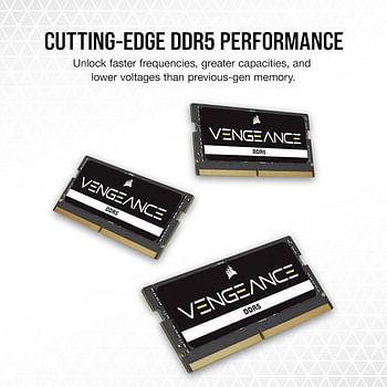 Corsair VENGEANCE DDR5 SODIMM 32GB (2x16GB) DDR5 4800MHz C40 (Compatible with Nearly Any Intel and AMD System, Easy Installation, Faster Load Times, Smoother Multitasking, XMP 3.0 Compatibility) Black