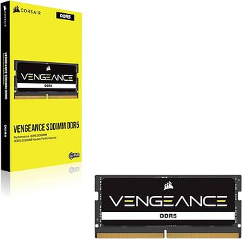 Corsair VENGEANCE DDR5 SODIMM 32GB (2x16GB) DDR5 4800MHz C40 (Compatible with Nearly Any Intel and AMD System, Easy Installation, Faster Load Times, Smoother Multitasking, XMP 3.0 Compatibility) Black