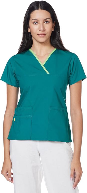 WonderWink Women's Scrubs Charlie 5 Pocket Y-Neck Wrap Top