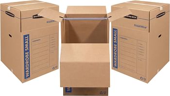 Bankers Box Smoothmove Wardrobe Moving Boxes, Short, 20 X 20 X 34 Inches- 3 Pack 7710902