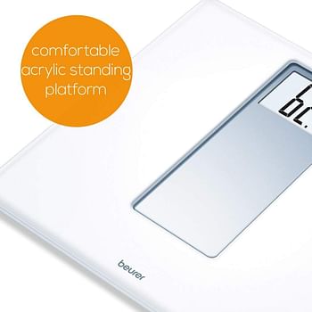 Beurer Weight Scale Glass Electronic 180 Kg Ps160 - White