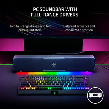 Razer Leviathan V2 X: PC Soundbar with Full-Range Drivers Compact Design Chroma RGB USB Type C Power and Audio Delivery Bluetooth 5.0 - Black