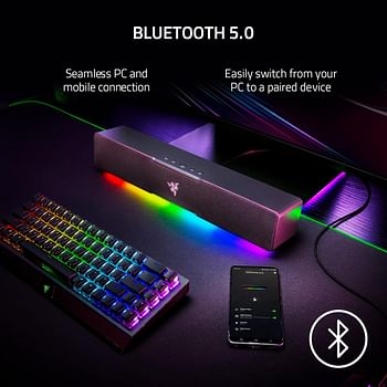 Razer Leviathan V2 X: PC Soundbar with Full-Range Drivers Compact Design Chroma RGB USB Type C Power and Audio Delivery Bluetooth 5.0 - Black