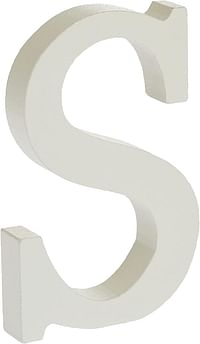 Rosymoment Alphabet S Wooden Hanging Decorative Wall Letter for Children's Bedroom Decor 12 cm Length HCR-4702S -White