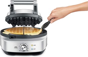 Sage Classic Circular Waffle Maker With Browning Control Dial With 7 Color Settings - Silver