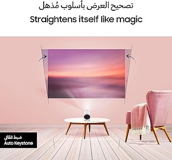100" The Freestyle LED Smart Portable Screen, HDR, Big Screen Experience, 360 Sound , NEW-2022 SP-LSP3B White
