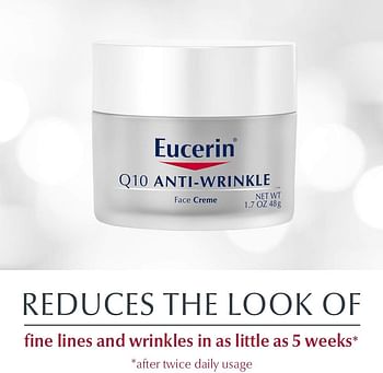 Eucerin Q10 Anti-Wrinkle Face Cream, Unscented Face Cream for Sensitive Skin - 1.7 Oz