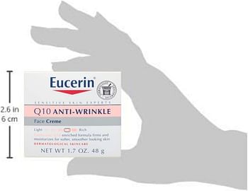 Eucerin Q10 Anti-Wrinkle Face Cream, Unscented Face Cream for Sensitive Skin - 1.7 Oz