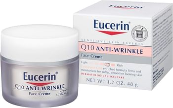 Eucerin Q10 Anti-Wrinkle Face Cream, Unscented Face Cream for Sensitive Skin - 1.7 Oz