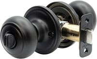 Copper Creek CK2030BC Colonial Door Knob, Privacy Function 1 Pack - Black